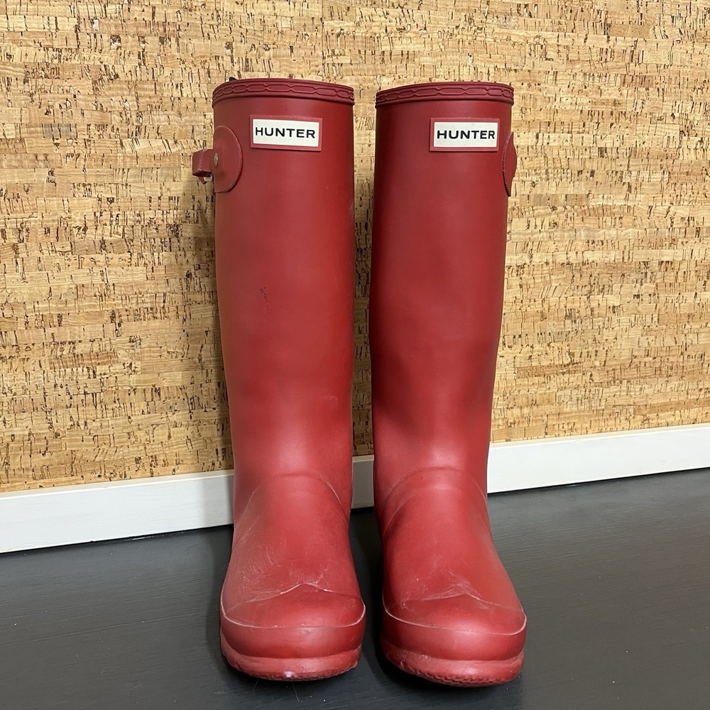 Girl's Hunter Boots Waterproof Rain Boot‎ Military Red Matte Waterproof Boots
